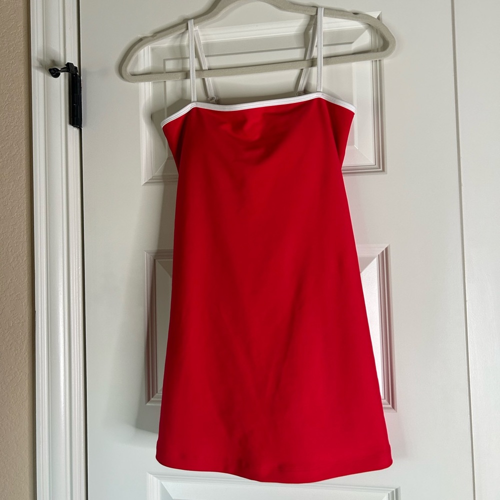 Abercrombie & Fitch Red Mini Dress with White Trim